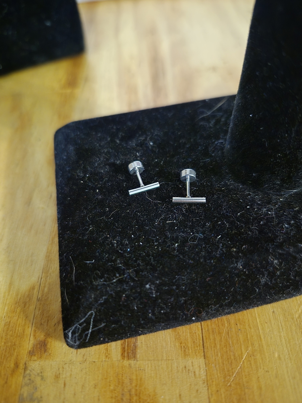 Minimalist Silver Bar Cartilage Earrings